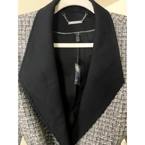 White House Black Market Gray Belted Tweed Jacket - Size 12 (NWOT) - Picture 3 of 5